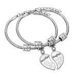 Buddha Stones 2pcs Matching Heart Mother Daughter Bracelets Bracelet BS 2