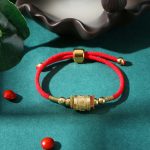Buddha Stones 999 Sterling Silver Om Mani Padme Hum Luck Red String Bracelet Bracelet BS 4