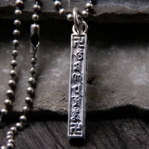 Buddha Stones 925 Sterling Silver Tibetan Om Mani Padme Hum Buddha Swastika Symbol Wisdom Necklace Pendant Necklaces & Pendants BS Om Mani Padme Hum(Love♥Focus)