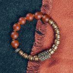 Buddha Stones Tibetan Red Agate Green Agate Copper Confidence Fortune Bracelet Bracelet BS Red Agate 18cm