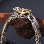 Buddha Stones 925 Sterling Silver Year Of The Dragon Auspicious Dragon Protection Metal Braided Design Bracelet Bracelet BS 4