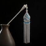Buddha Stones Water Drop Lily of the Valley Flowers Tassels Confidence Hairpin Hairpin BS 1