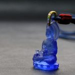 Buddha Stones Blue Tathagata Buddha Medicine Buddha Liuli Crystal Serenity Amulet Necklace Pendant Necklaces & Pendants BS Dark Blue Medicine Buddha