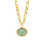 Buddha Stones Oval Turquoise Strength Titanium Steel Necklace Pendant Necklaces & Pendants BS 15