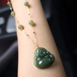Buddha Stones Laughing Buddha Hetian Jade Luck Necklace Bead Chain Pendant Necklaces & Pendants BS 2