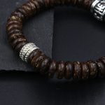 Buddha Stones Natural Tibetan Coconut Shell Om Mani Padme Hum Positive Bracelet Bracelet BS 15