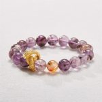 Buddha Stones Purple Phantom Copper Gold-plated Dragon Wisdom Bracelet Bracelet BS 3