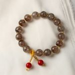 Buddha Stones Liuli Glass Bead Blessing Harmony Bracelet Bracelet BS Brown