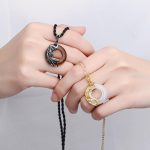 Buddha Stones Obsidian Chalcedony Meditation Round Pendant Necklace Necklaces & Pendants BS 1