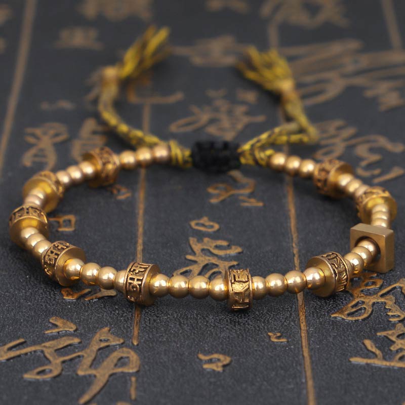 Buddha Stones Tibetan Curse Six True Words Wealth Bracelet Bracelet BS 1