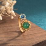 Buddha Stones Lotus Pattern Jade Abundance Adjustable Ring Rings BS 3