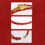 Buddha Stones 999 Sterling Silver Handcrafted Dragon Luck Eight Thread Knot Red String Braided Bracelet Bracelet BS 6