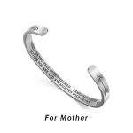Buddha Stones Inspirational Bracelets Personalized Gift for Her Him Engraved Mantra Cuff Bangle Crown Jewelry Bracelet BS For mother