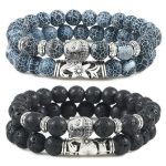 Buddha Stones 2Pcs Natural Crystal Agate Buddha Protection Bracelet Bracelet BS 1