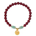 Buddha Stones Cinnabar Green Aventurine Luck Blessing Bracelet Bracelet BS 10
