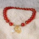 Buddha Stones Year of the Dragon Red Agate Jade Peace Buckle Fu Character Success Bracelet (Extra 30% Off | USE CODE: FS30) Bracelet BS 21