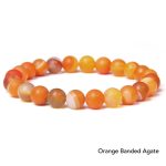 Natural Agate Stone Crystal Balance Beaded Bracelet Bracelet BS Orange Banded Agate