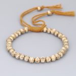 Buddha Stones Tibetan Handmade Copper Bead Luck String Bracelet Bracelet BS Orange(Wrist Circumference 14-26cm)