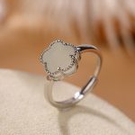 Buddha Stones 925 Sterling Silver Plated Gold Natural Hetian Jade Flower Luck Necklace Pendant Ring Set Bracelet Necklaces & Pendants BS 7