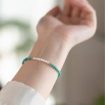 Buddha Stones 925 Sterling Silver Natural Turquoise Pearl Beaded Bracelet Bracelet BS 3