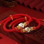 Buddha Stones 999 Sterling Silver Chinese Zodiac Natal Buddha Red Rope Luck Strength Handcrafted Kids Bracelet Bracelet BS 7