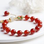 Buddha Stones Natural Red Agate Hetian Jade Fu Character Confidence Charm Bracelet (Extra 30% Off | USE CODE: FS30) Bracelet BS 6
