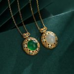 Buddha Stones 925 Sterling Silver Green Chalcedony Hetian White Jade Strength Necklace Pendant Necklaces & Pendants BS 2