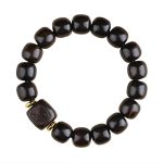 Buddha Stones Tibetan Ebony Wood Barrel Beads Lucky And Treasure Balance Bracelet 8
