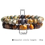 Buddha Stones 2PCS Healing Crystal Emperor Stone Tiger Eye Bead Bracelet Bracelet BS 9