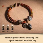 Buddha Stones Handmade Tibetan 925 Sterling Silver Chinese Zodiac Natal Buddha Zakiram Goddess of Wealth Protection Multicolored Rope Braided Bracelet Bracelet BS Rabbit-Manjushri Bodhisattva 17-19cm
