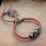 Buddha Stones Tibetan 925 Sterling Silver Om Mani Padme Hum Handmade Dzi Bead Protection Braid Bracelet Bracelet BS Red