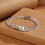 Buddha Stones Om Mani Padme Hum Pixiu Swastika Spring Buckle Wisdom Bracelet Bracelet BS 20cm fit for Wrist Circumference 18cm