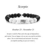 Buddha Stones 12 Constellations of the Zodiac Natural Frosted Stone White Turquoise Bead Fortune Bracelet Bracelet BS Scorpio
