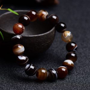 Buddha Stones Tibetan Sardonyx Happiness Positive Bracelet Bracelet BS 14mm