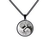 Buddha Stones The Tree of Life Titanium Steel Connection Necklace Pendant Necklaces & Pendants BS Black