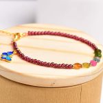 Buddha Stones Garnet Tourmaline Butterfly Protection Bracelet Anklet Bracelet Anklet BS 8