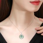 Buddha Stones 925 Sterling Silver Natural Jade Round Laughing Buddha Abundance Chain Necklace Pendant Necklaces & Pendants BS 7