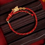 Buddha Stones 999 Sterling Silver Handcrafted Dragon Luck Eight Thread Knot Red String Braided Bracelet Bracelet BS 2