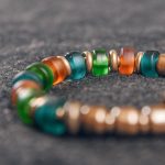Buddha Stones Tibetan Colorful Glass Beads Copper Wealth Bracelet Bracelet BS 10