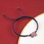 Buddha Stones Natural Strawberry Quartz Amethyst Green Phantom Bead Positive Bracelet Bracelet BS 21
