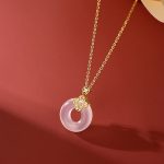 Buddha Stones 925 Sterling Silver Chalcedony Coin Peace Buckle Positive Necklace Pendant Necklaces & Pendants BS 3