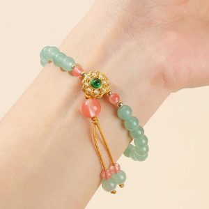 Buddha Stones Green Aventurine Luck Bead Tassel Bracelet Bracelet BS Green Aventurine(Luck♥Positivity)