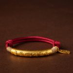 Buddha Stones 999 Sterling Silver Tibet Handmade Om Mani Padme Hum Fu Character TopRank Character Luck Braided Bracelet Bracelet BS Copper Om Mani Padme Hum Red Rope(Wrist Circumference 15-19cm)