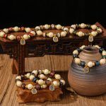 Buddha Stones Tibetan Zakiram Goddess of Wealth Charm Liuli Glass Incense Ash Porcelain Bead Protection Bracelet Bracelet BS main