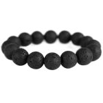 Buddha Stones Lava Rock Ebony Wood Tiger Eye Support Healing Bracelet Bracelet BS Lava Rock 20cm