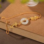Buddha Stones White Jade Koi Fish Prosperity Bracelet Bracelet BS 1