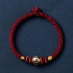 Buddha Stones 925 Sterling Silver Tibet Handmade Om Mani Padme Hum Luck Protection King Kong Knot Braided Bracelet Bracelet BS 2