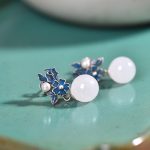 Buddha Stones White Jade 925 Sterling Silver Pearl Flower Blessing Necklace Pendant Ring Earrings Bracelet Necklaces & Pendants BS 23
