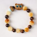 Buddha Stones Natural Bodhi Seed Sandalwood Lucky Cute Cat Head Paw Claw Peace Bracelet Bracelet BS 1