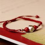 Buddha Stones Handmade 925 Sterling Silver Chinese Zodiac Natal Buddha Cinnabar Calm Braided Bracelet Bracelet BS Red Thick Rope(Wrist Circumference 14-17cm) Dog/Pig-Amitabha Buddha